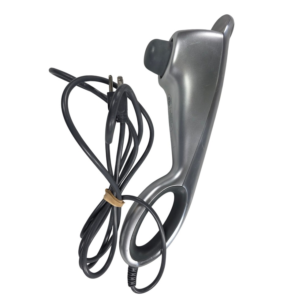 Brookstone Max Handheld Percussion Massager Silver 3-Speed F-209 SKU 585539
